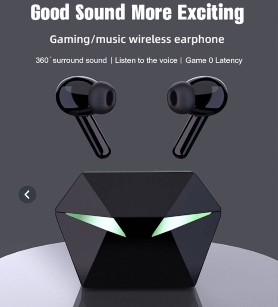 fiado High bass Gaming Tws EarPods Led phantom Bluetooth Headset (Black, True Wireless)