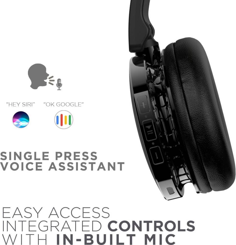 boAt Rockerz 370 Bluetooth Headset (Buoyant Black, On the Ear)