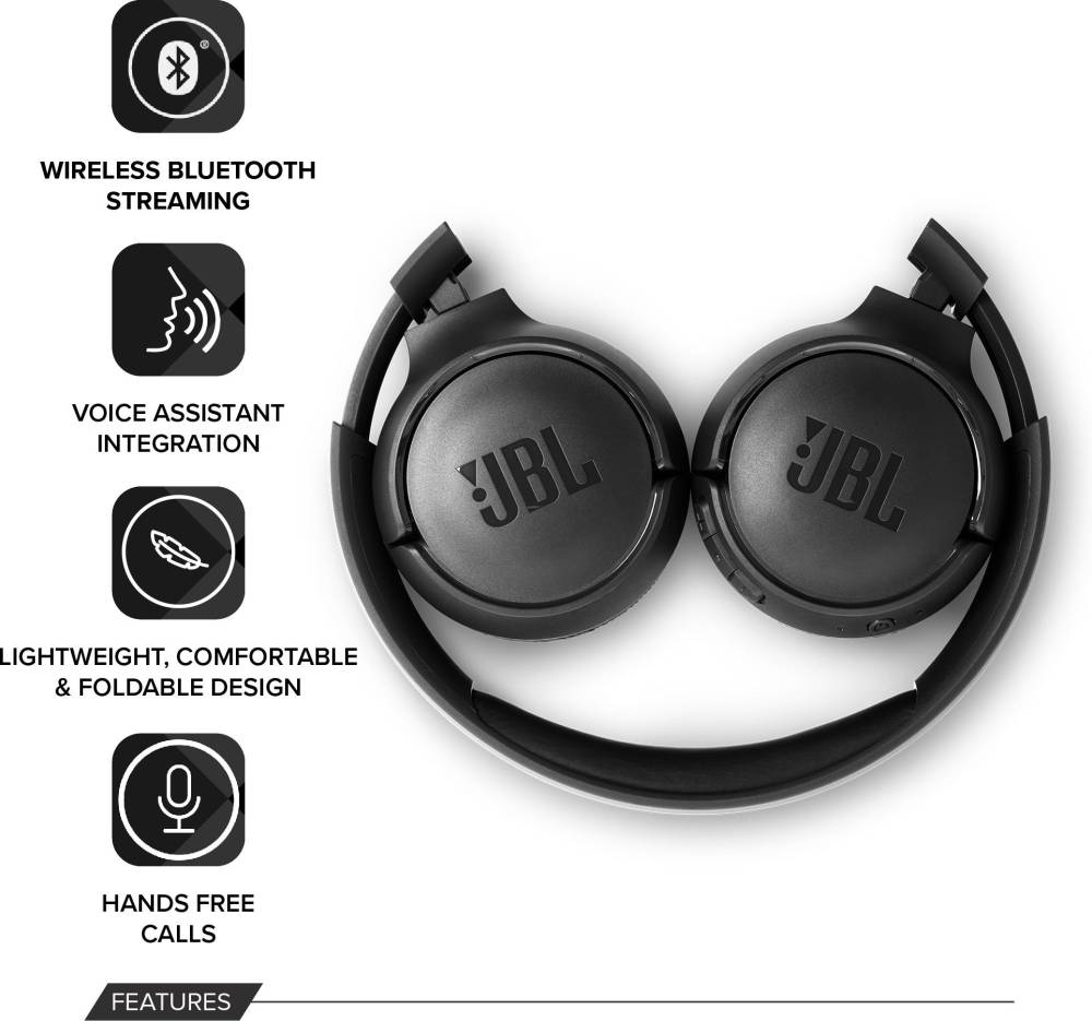 JBL T500BT Bluetooth Headset (Black, On the Ear) JBL T500BT Bluetooth Headset (Black, On the Ear)
