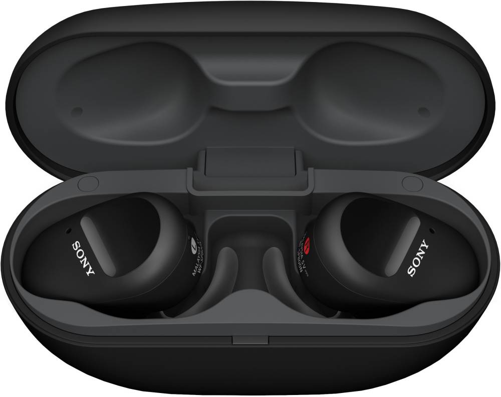 SONY WF-SP800N With 26 Hours Battery Life Active noise cancellation enabled Bluetooth Headset (Black, True Wireless)