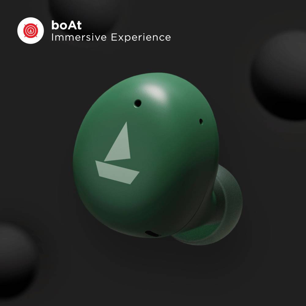 boAt Airdopes 381 with ASAP charge Bluetooth Headset (Army Green, True Wireless)