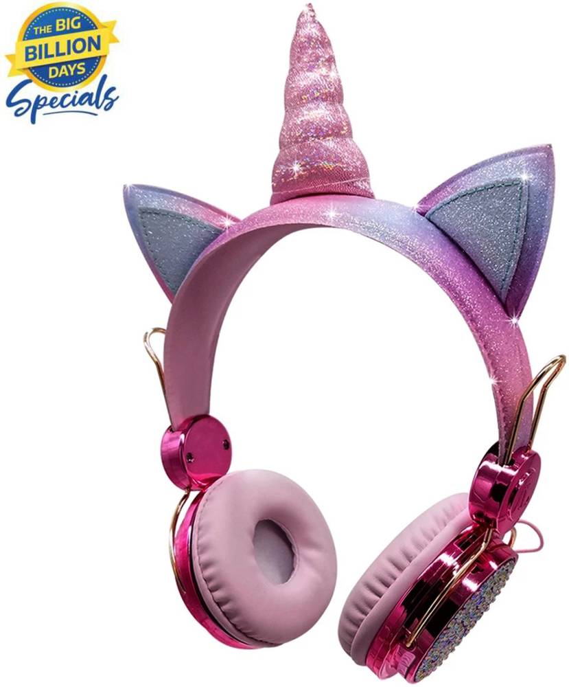 Wk Life Unicorn Kids Headphones (Pink) Bluetooth Headset (Pink, On the Ear)