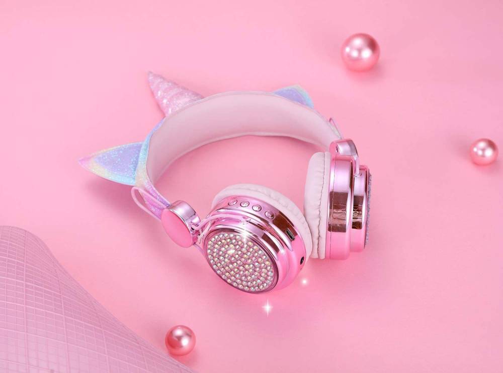 Wk Life Unicorn Kids Headphones (Pink) Bluetooth Headset (Pink, On the Ear)