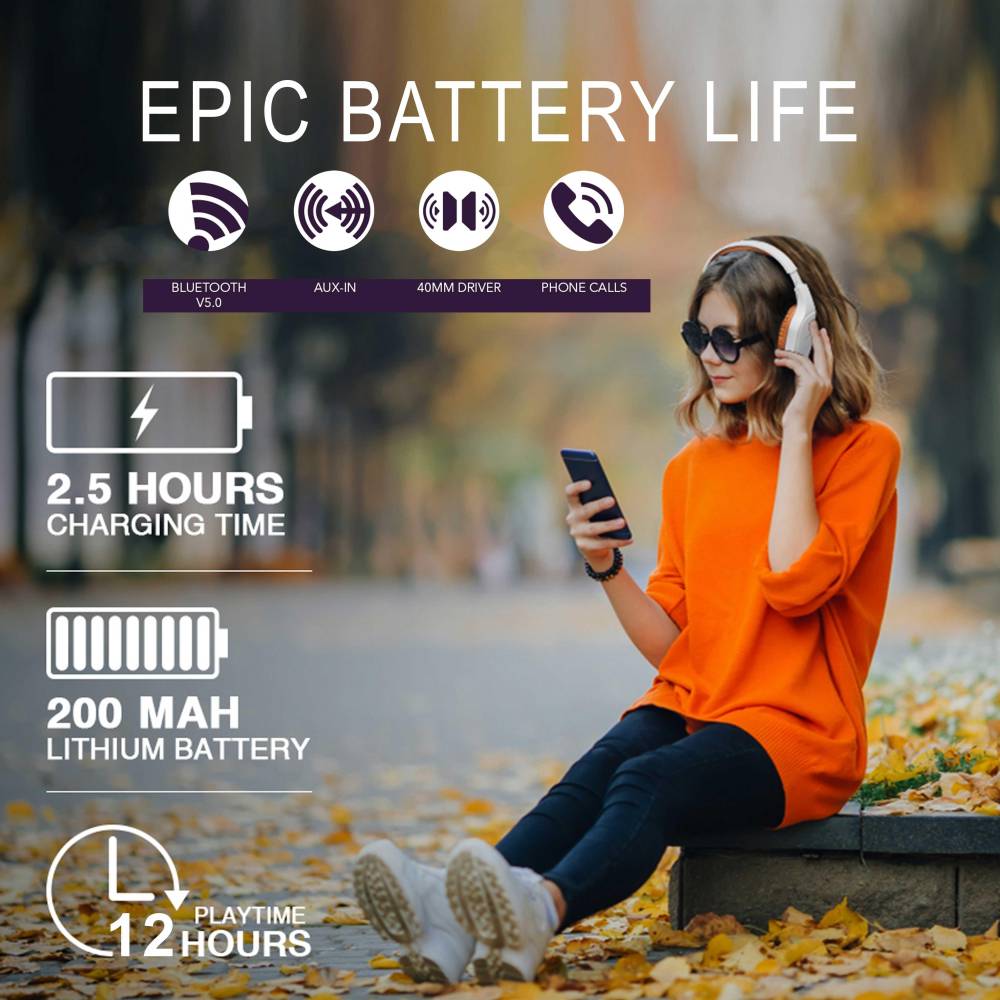 Ubon Wireless Headphone BT-5690 Built-in 12Hrs Playback Bluetooth Headset (Matt Black, On the Ear)