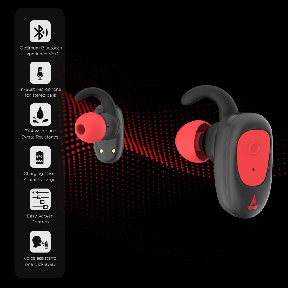 boAt Airdopes 201 Earbuds Bluetooth Headset (Raging Red, True Wireless) boAt Airdopes 201 Earbuds Bluetooth Headset (Raging Red, True Wireless)