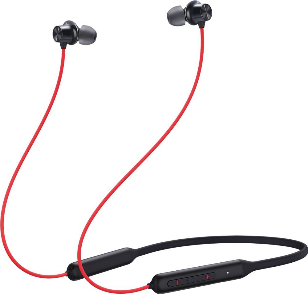 OnePlus Bullets Wireless Z Bass Edition Bluetooth Headset (Reverb Red, In the Ear)