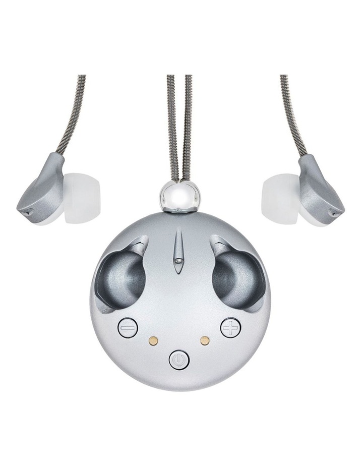 Sound Necklace - Silver & Qliq Crystaline Volcanic Ash - Silver