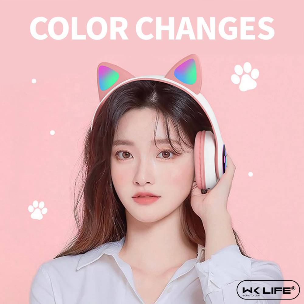 Wk Life 5.0 Kids (Pink) Bluetooth Headset (Pink, On the Ear)