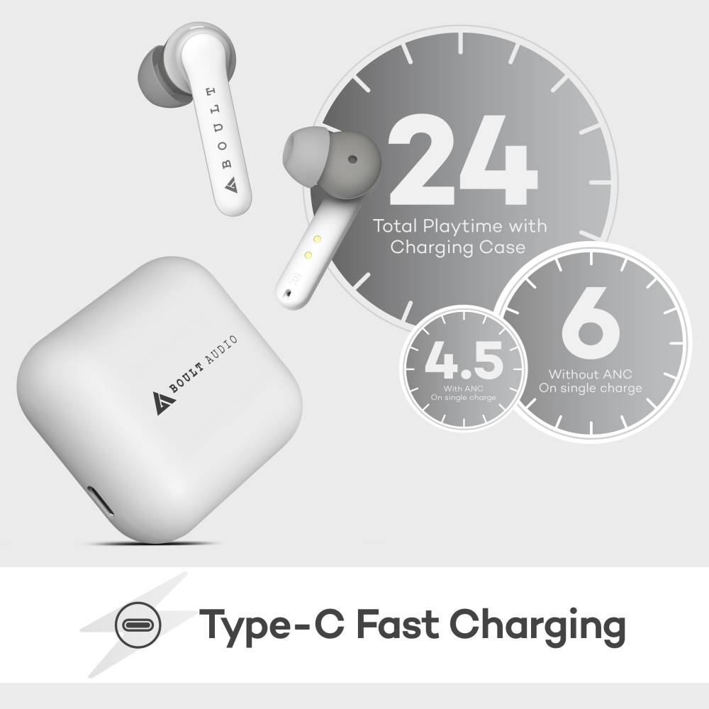 Boult Audio AirBass SoulPods Bluetooth Headset (White, True Wireless)