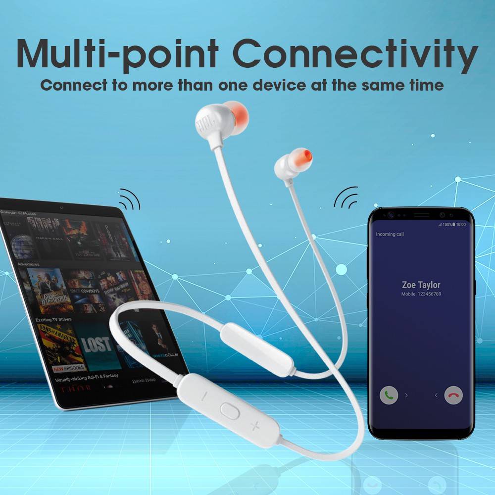 JBL Tune 115BT Bluetooth Headset (White, In the Ear)