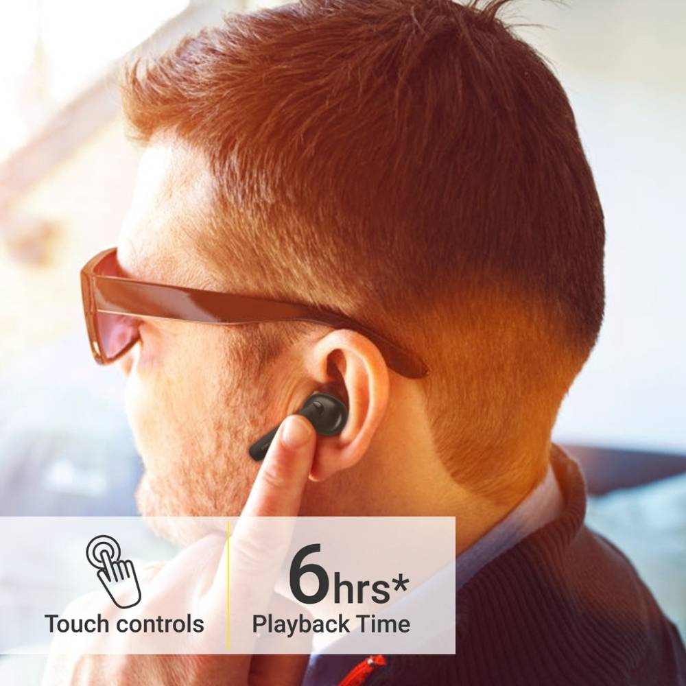 ZEBRONICS ZEB-SOUND BOMB True Wireless BT Earphone Bluetooth Headset (Black, True Wireless)