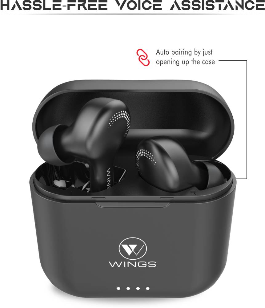 Wings Vibe Bluetooth Headset (Black, True Wireless)