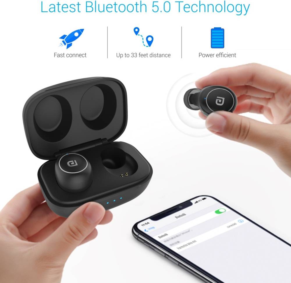 Portronics Harmonics Twins Mini Bluetooth Headset (Black, True Wireless) Portronics Harmonics Twins Mini Bluetooth Headset (Black, True Wireless)