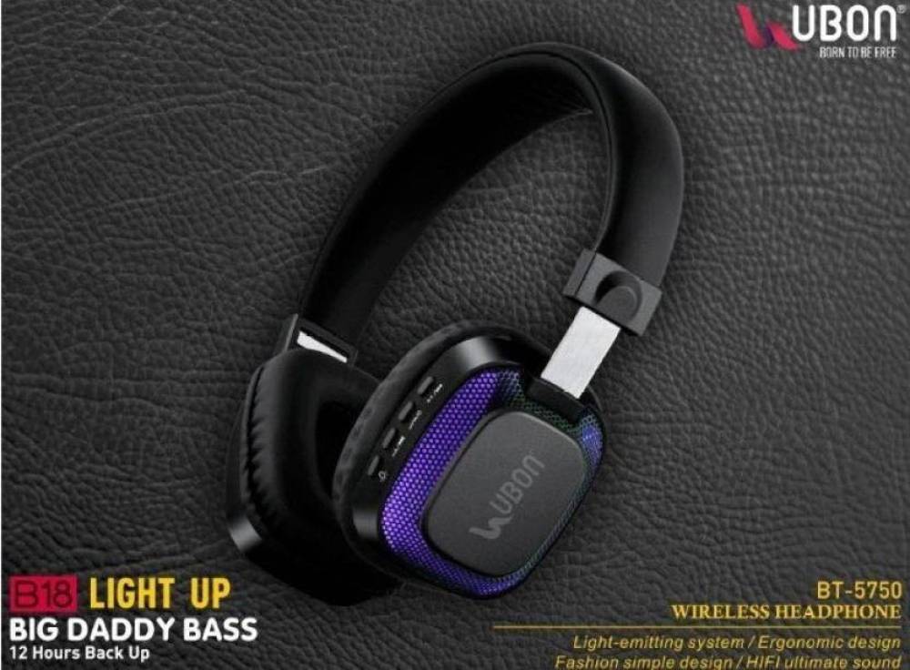 Ubon BT-5750 Light up Bluetooth Headset (Multicolor, On the Ear)