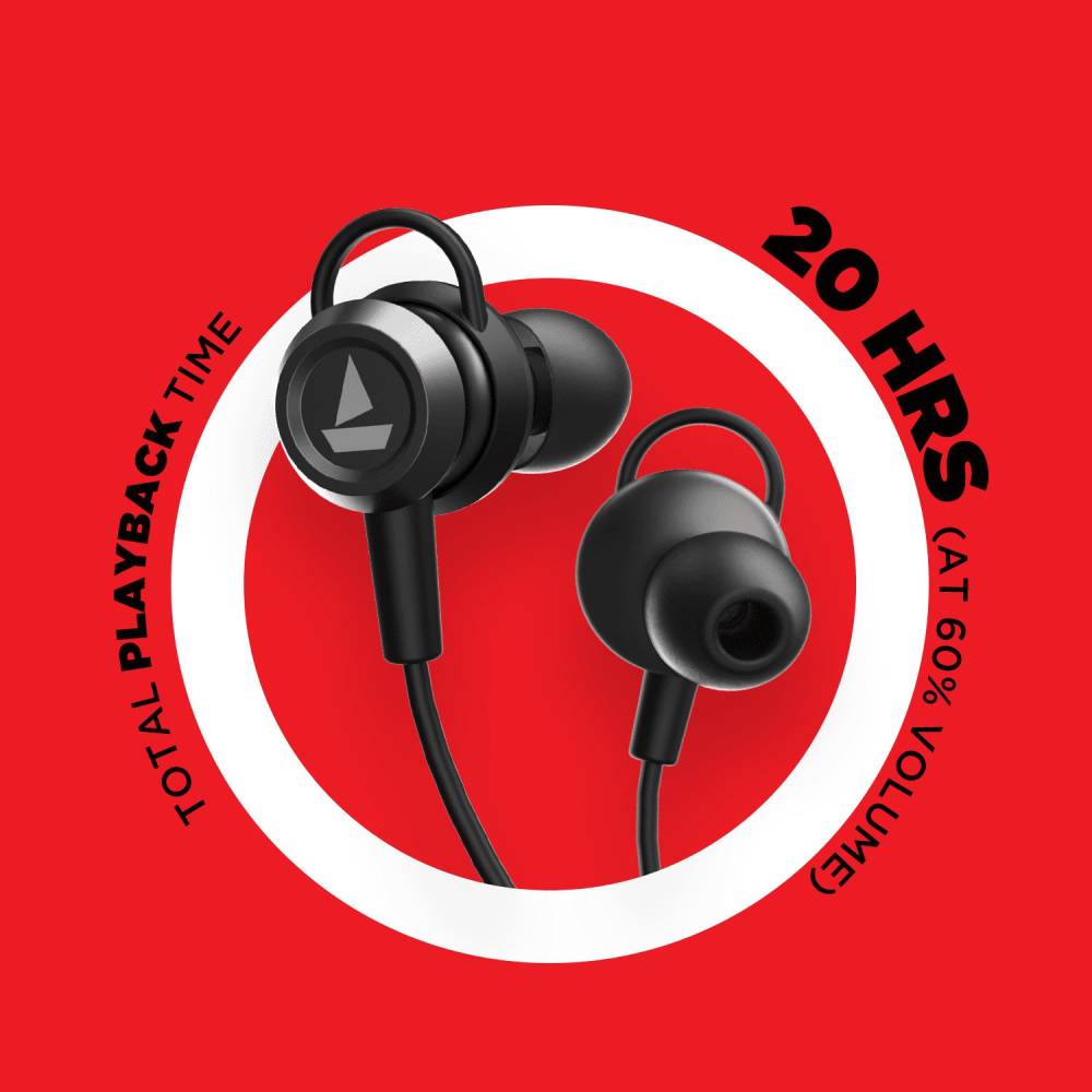 boAt Rockerz 355 BBD Edition Bluetooth Headset (Active Black, In the Ear)