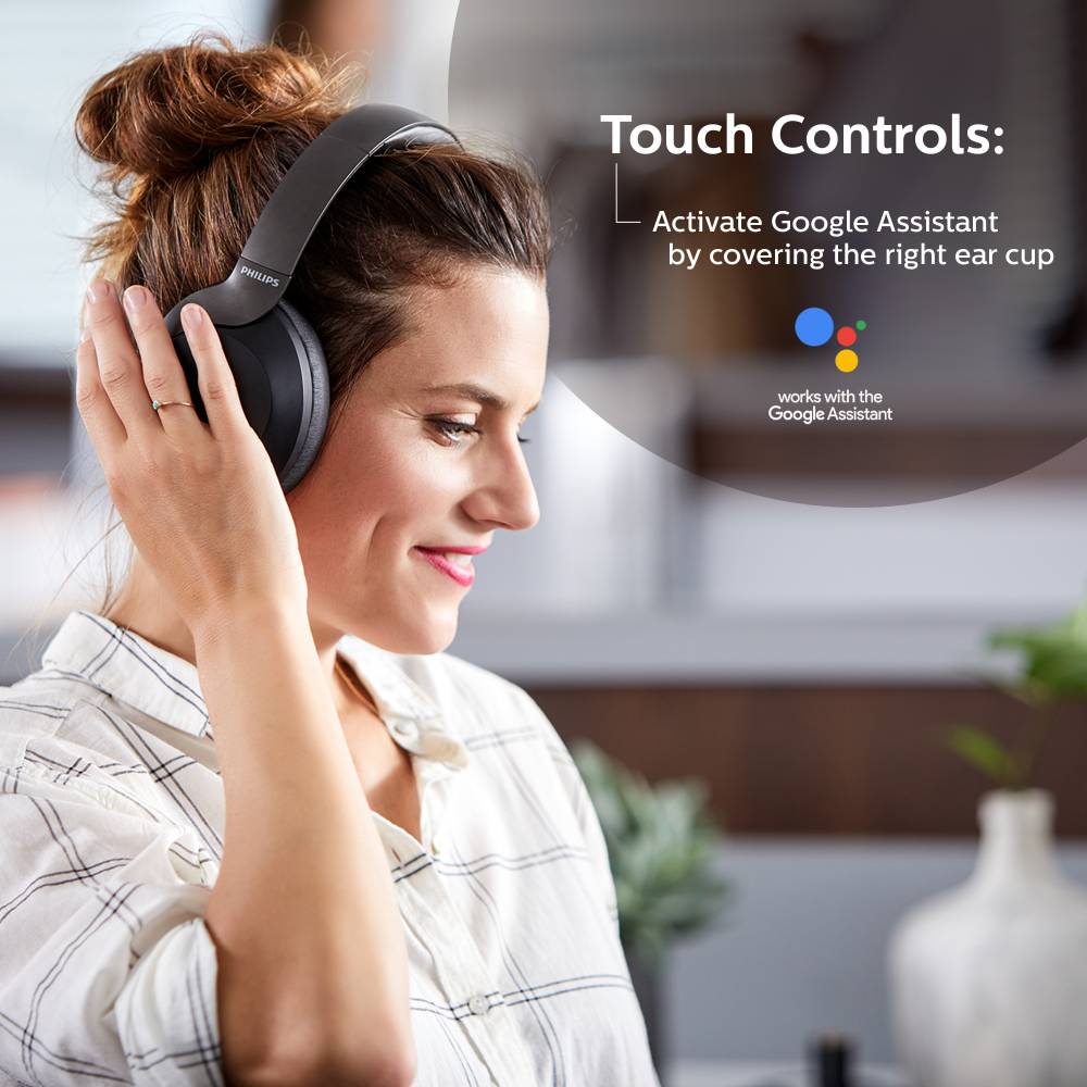 PHILIPS TAPH805BK Active noise cancellation enabled Bluetooth Headset (Black, On the Ear)