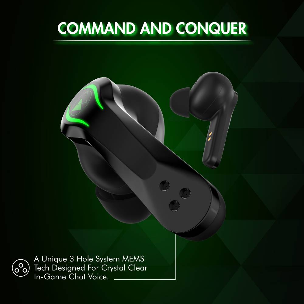 Wings Phantom Gaming TWS with 65 ms Latency Bluetooth Headset (Black, True Wireless)