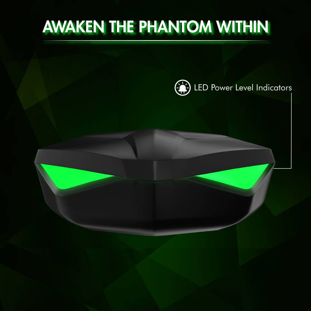 Wings Phantom Gaming TWS with 65 ms Latency Bluetooth Headset (Black, True Wireless)