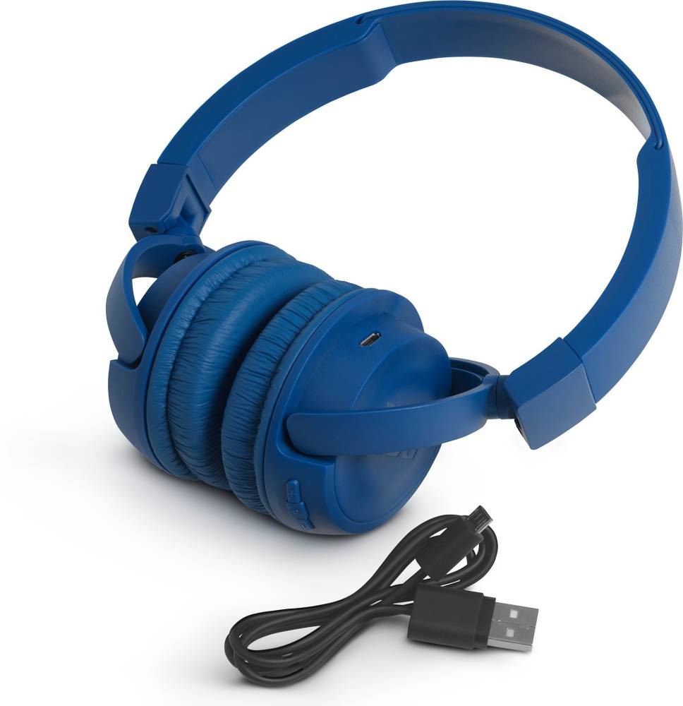 JBL T450BT Extra Bass Bluetooth Headset (Blue, On the Ear)