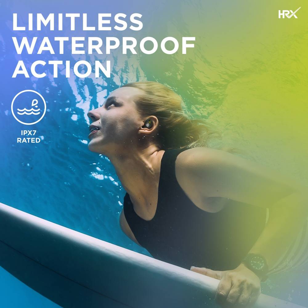 HRX X-Drops 9G with Quick Touch Technology Bluetooth Headset (Cosmic Black, True Wireless)