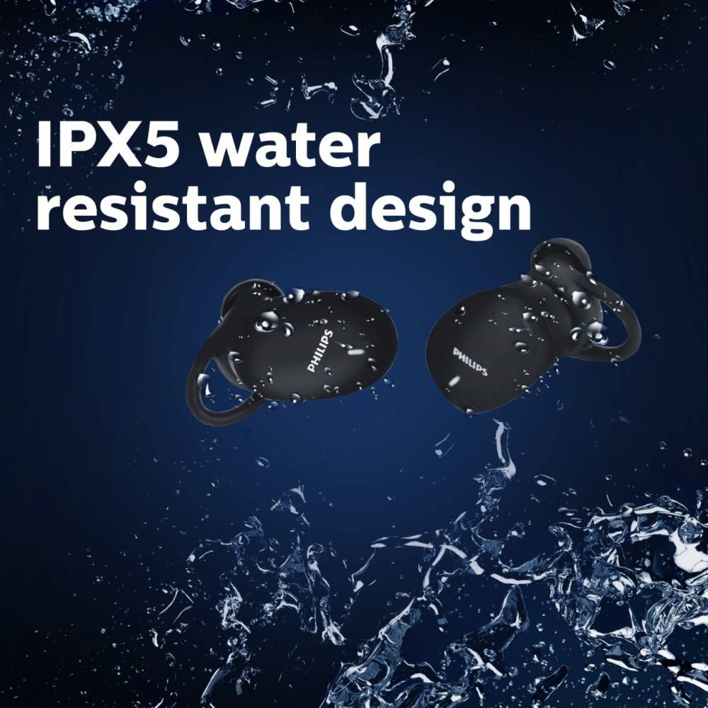 PHILIPS TAT4205BK (TWS) with IPX5 Splash-Proof Design Bluetooth Headset (Black, True Wireless)