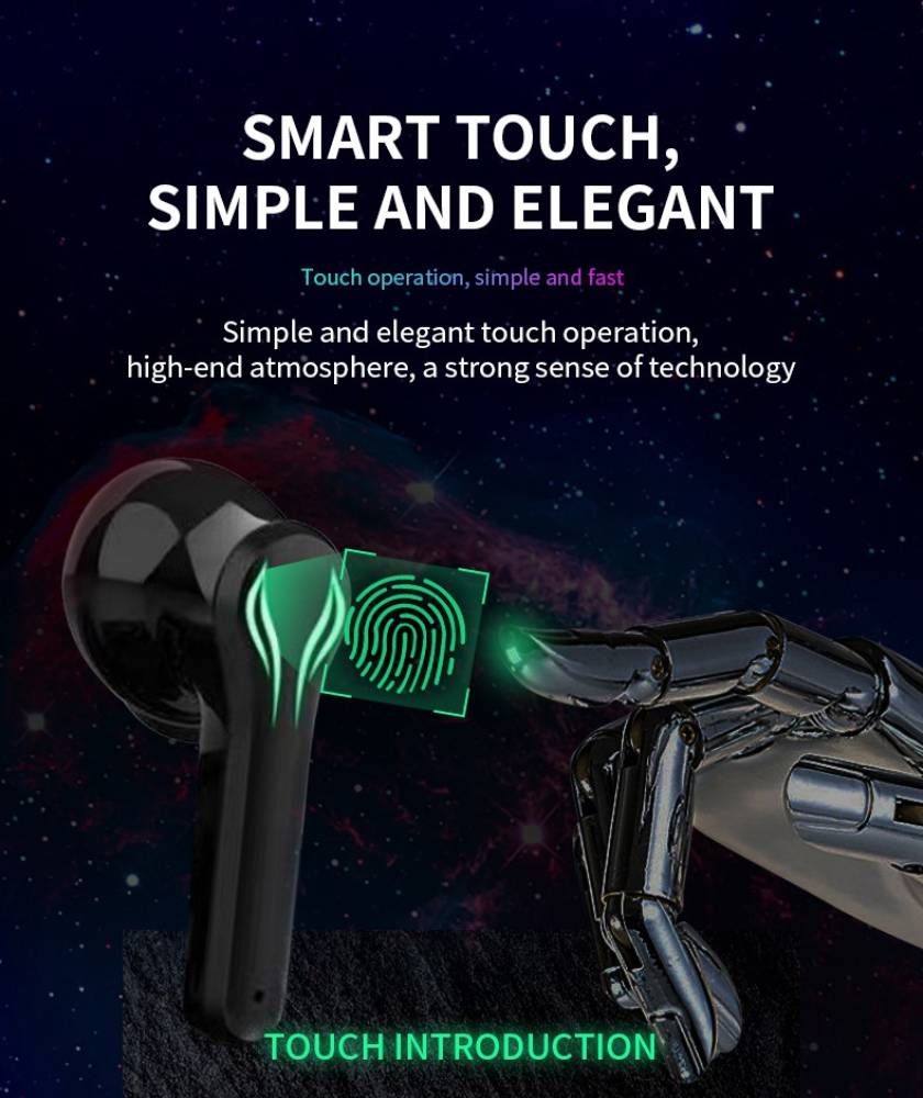 fiado Earpods YX-01 True wireless Earbuds BT5.0 Dual mode Bluetooth Gaming Headset (Black, True Wireless)