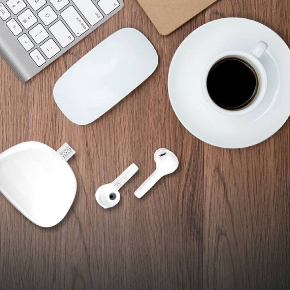 Lenovo HT06 Bluetooth Headset (White, True Wireless)