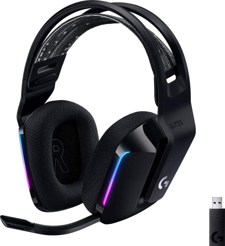 Logitech G733 Lightspeed Wireless RGB Bluetooth Gaming Headset (Black, On the Ear)