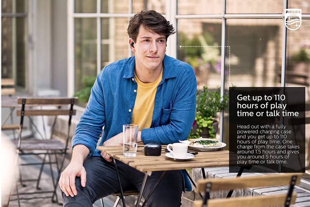 PHILIPS SHB2515BK/10 Bluetooth Headset (Black, True Wireless)